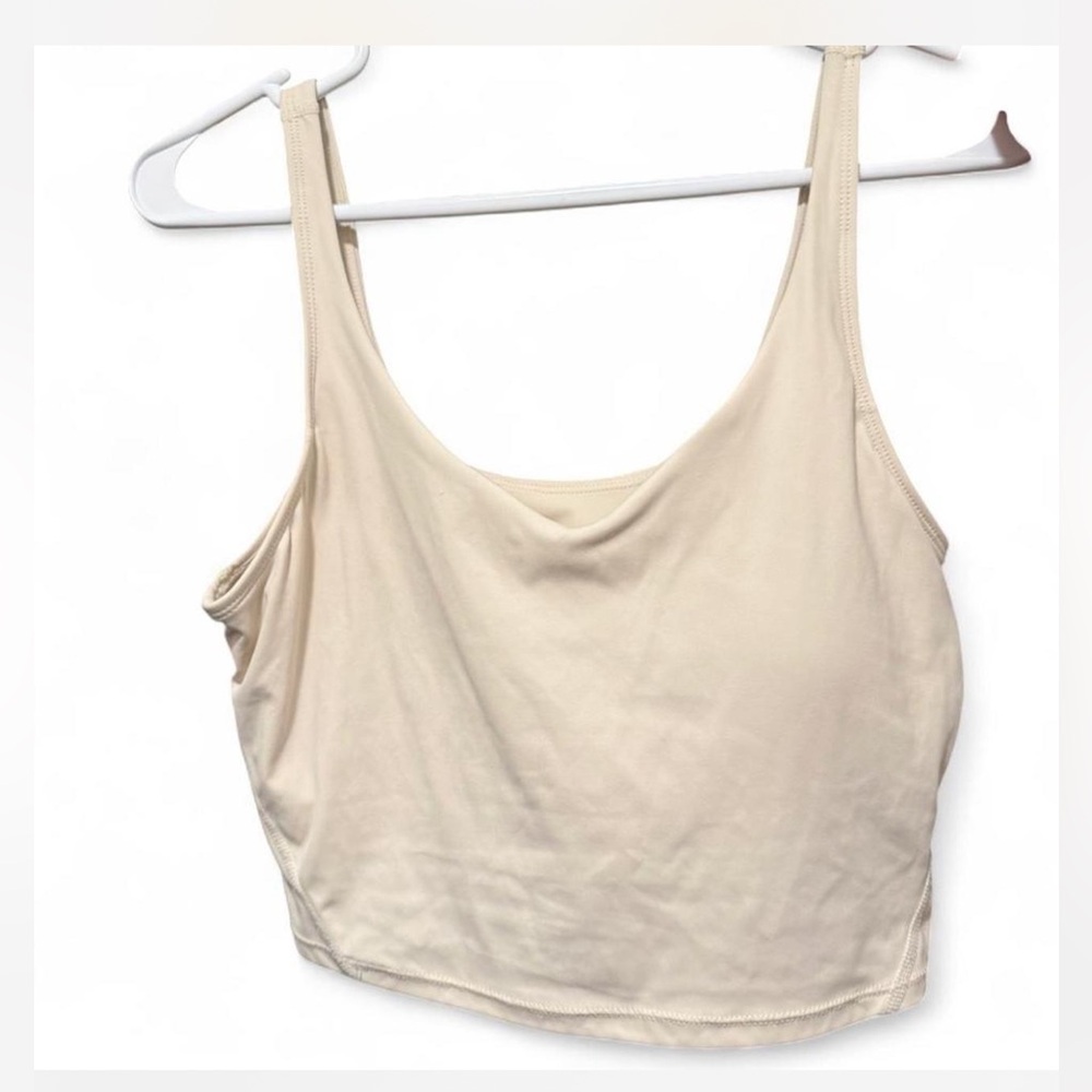 Classic Scoop Neck Tank Crop Top - Cream